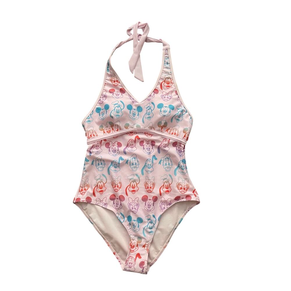 New Disney Mickey and Friends Womens Size M Pink One Piece Swimsuit